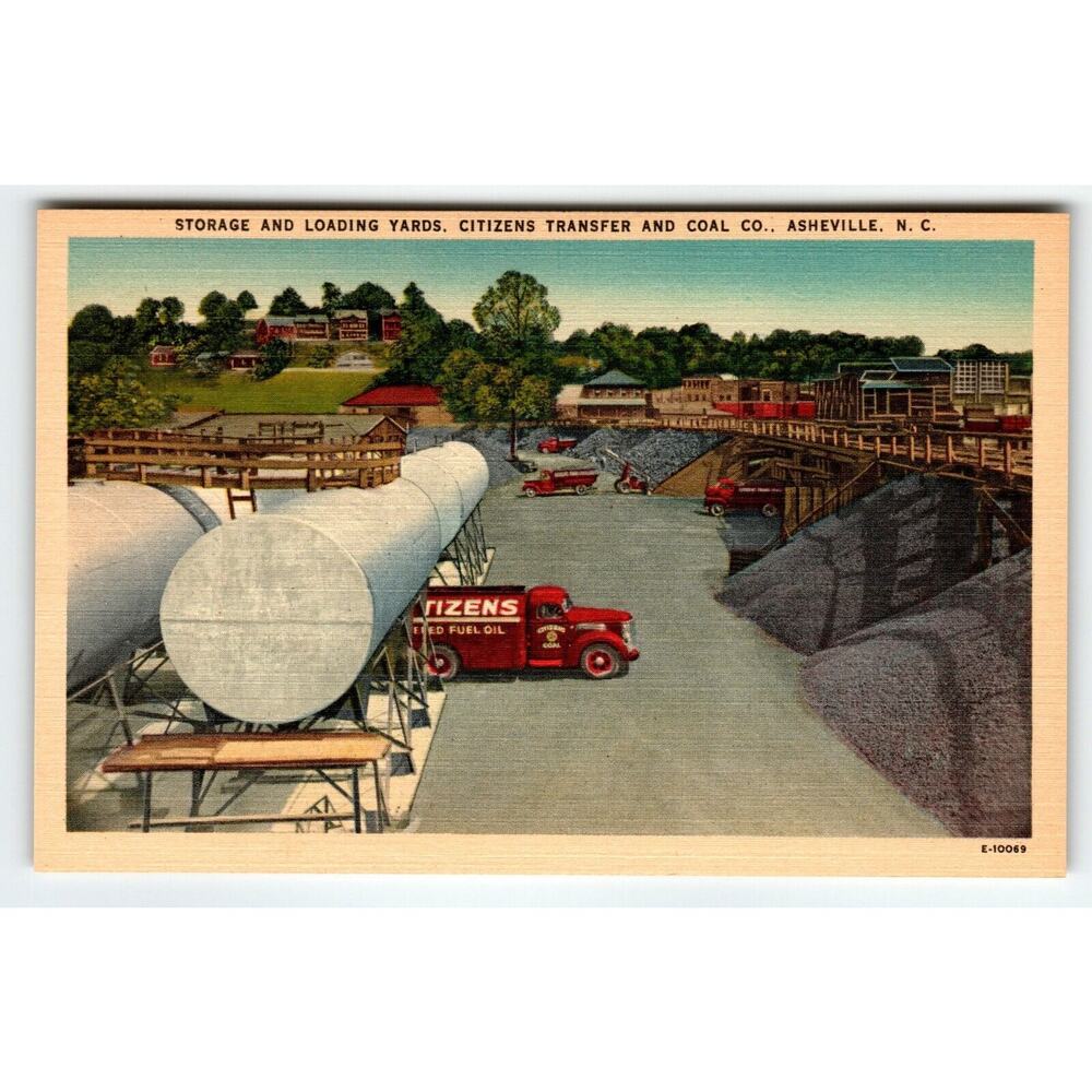 Citizens Transfer And Coal Truck Yards North Carolina Linen Postcard Asheville
